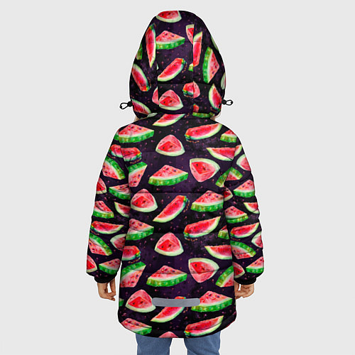 Зимняя куртка для девочки Арбузное лето / 3D-Черный – фото 4