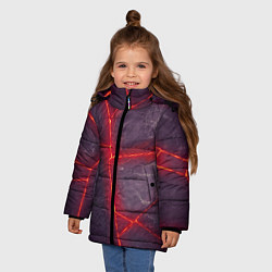 Куртка зимняя для девочки ЛАВА ПОД ПЛИТОЙ, цвет: 3D-черный — фото 2