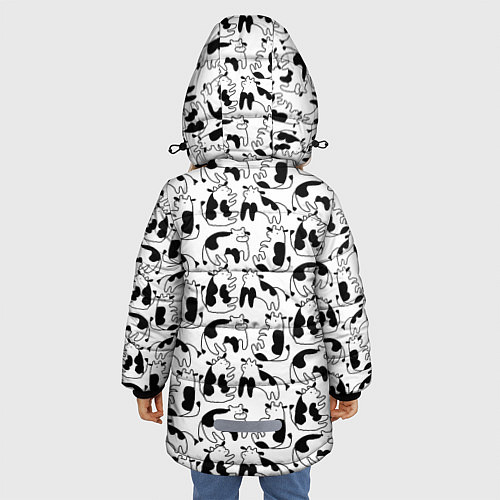 Зимняя куртка для девочки Коровы / 3D-Черный – фото 4