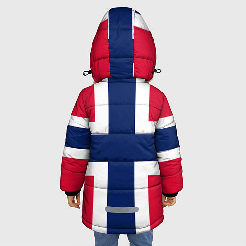 Зимняя куртка для девочки Норвегия Флаг и герб Норвегии / 3D-Черный – фото 4