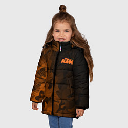 Куртка зимняя для девочки KTM КТМ CAMO RACING, цвет: 3D-светло-серый — фото 2