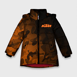 Куртка зимняя для девочки KTM КТМ CAMO RACING, цвет: 3D-красный