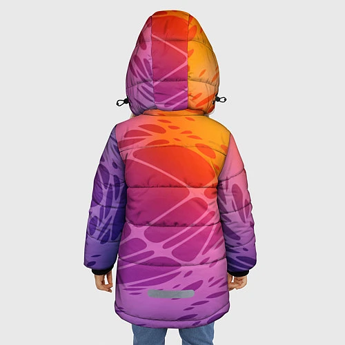 Зимняя куртка для девочки Орел с узором / 3D-Черный – фото 4
