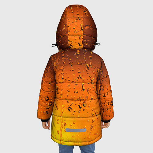 Зимняя куртка для девочки Honda капли дождя / 3D-Черный – фото 4