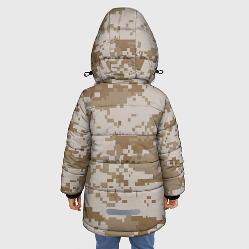 Зимняя куртка для девочки Камуфляжный пиксель / 3D-Черный – фото 4