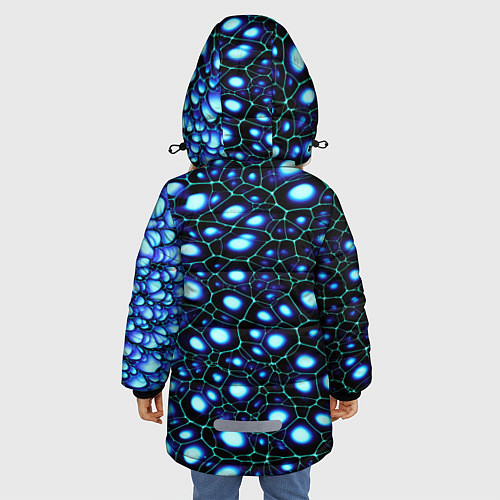 Зимняя куртка для девочки Абстракция-макрокраска / 3D-Черный – фото 4