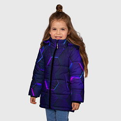 Куртка зимняя для девочки НЕОНОВАЯ БРОНЯ, цвет: 3D-черный — фото 2