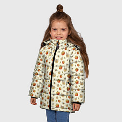 Куртка зимняя для девочки Яблоки и мёд, цвет: 3D-светло-серый — фото 2