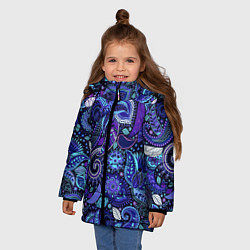 Куртка зимняя для девочки Цветочная роспись, цвет: 3D-светло-серый — фото 2