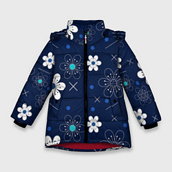 Куртка зимняя для девочки Ночная поляна, цвет: 3D-красный