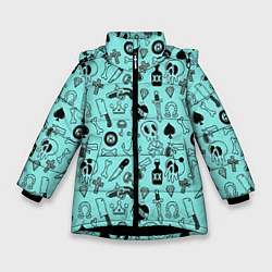 Куртка зимняя для девочки SkullS, цвет: 3D-черный