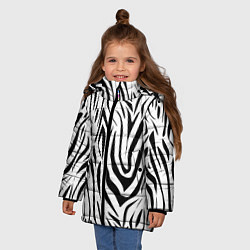 Куртка зимняя для девочки Черно-белая зебра, цвет: 3D-красный — фото 2