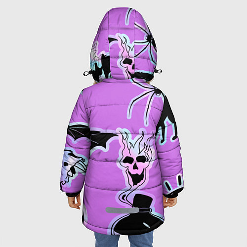 Зимняя куртка для девочки Зелье смерти,паук-Holographica / 3D-Черный – фото 4