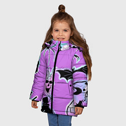 Куртка зимняя для девочки Зелье смерти,паук-Holographica, цвет: 3D-черный — фото 2