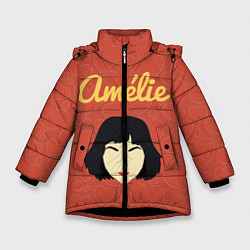 Куртка зимняя для девочки Амели фильм, цвет: 3D-черный