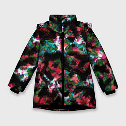 Зимняя куртка для девочки Гранжевый абстрактный узор