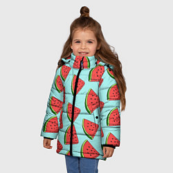 Куртка зимняя для девочки Дольки арбузов, цвет: 3D-черный — фото 2