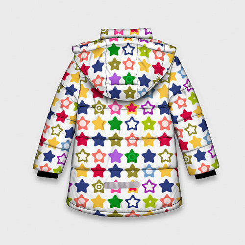Зимняя куртка для девочки Разноцветные звездочки / 3D-Светло-серый – фото 2