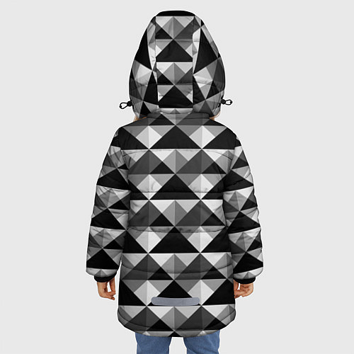 Зимняя куртка для девочки Современный геометрический / 3D-Черный – фото 4