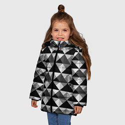 Куртка зимняя для девочки Современный геометрический, цвет: 3D-черный — фото 2