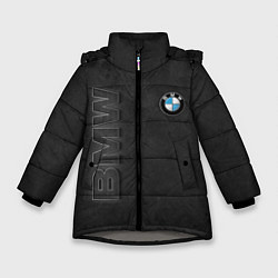 Куртка зимняя для девочки BMW LOGO AND INSCRIPTION, цвет: 3D-светло-серый