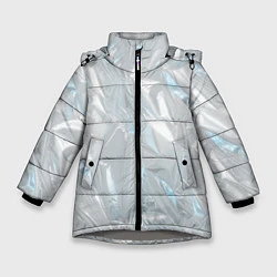 Куртка зимняя для девочки Голографическая текстура, цвет: 3D-светло-серый