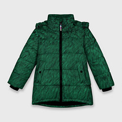 Куртка зимняя для девочки Изумрудный мех, цвет: 3D-черный