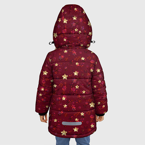 Зимняя куртка для девочки Россыпи золотых звезд / 3D-Черный – фото 4