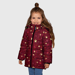 Куртка зимняя для девочки Россыпи золотых звезд, цвет: 3D-черный — фото 2