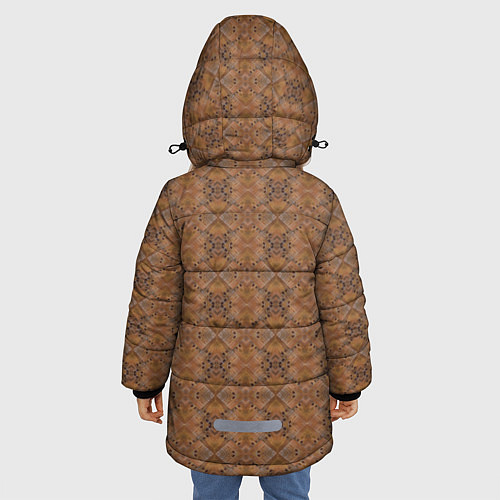Зимняя куртка для девочки Деревянный паркет / 3D-Черный – фото 4
