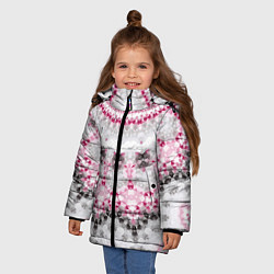 Куртка зимняя для девочки Абстрактный современный фон, цвет: 3D-черный — фото 2