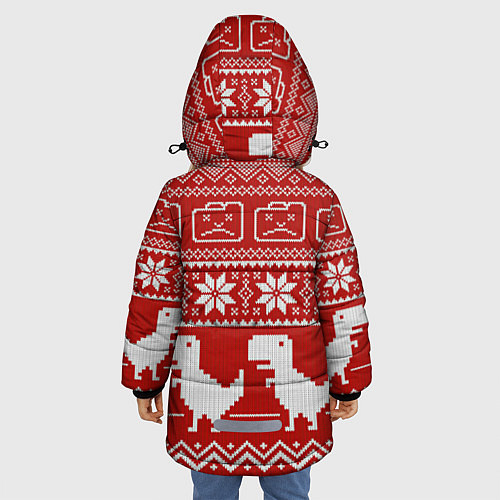 Зимняя куртка для девочки Новогодний гугл / 3D-Черный – фото 4