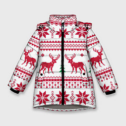 Куртка зимняя для девочки Зимняя ночь, цвет: 3D-светло-серый