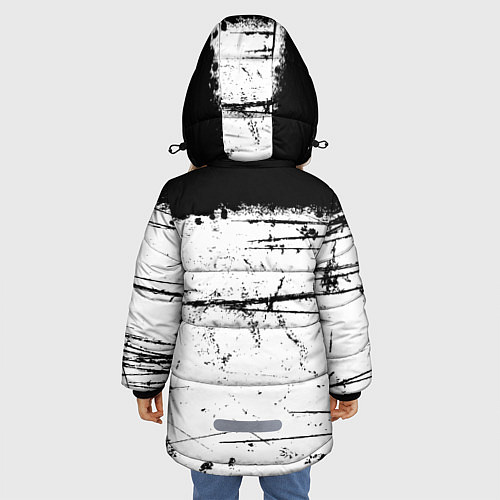 Зимняя куртка для девочки ИСПАЧКАННЫЙ КРАСКОЙ / 3D-Черный – фото 4