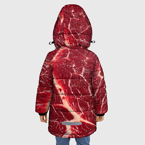 Зимняя куртка для девочки Мясо на Хэллоуин / 3D-Красный – фото 4