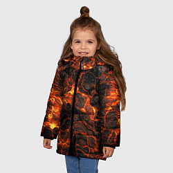 Куртка зимняя для девочки Горящая лава, цвет: 3D-черный — фото 2