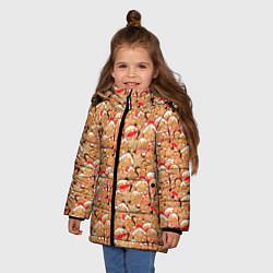 Куртка зимняя для девочки Праздничное Печенье, цвет: 3D-черный — фото 2