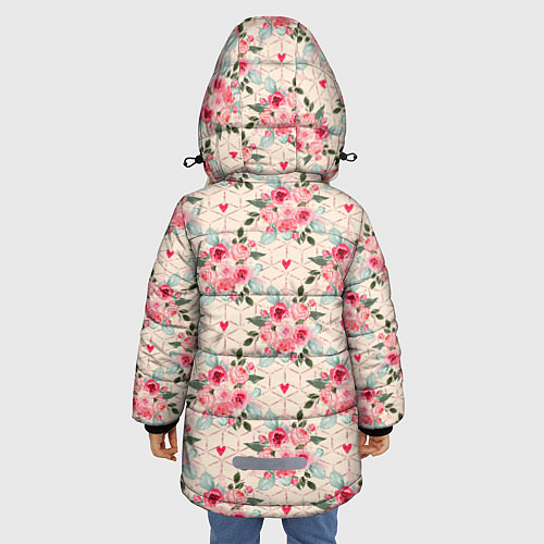 Зимняя куртка для девочки Полевые цветочки / 3D-Черный – фото 4