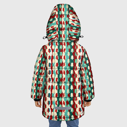 Зимняя куртка для девочки Маленькие Ёлочки / 3D-Черный – фото 4