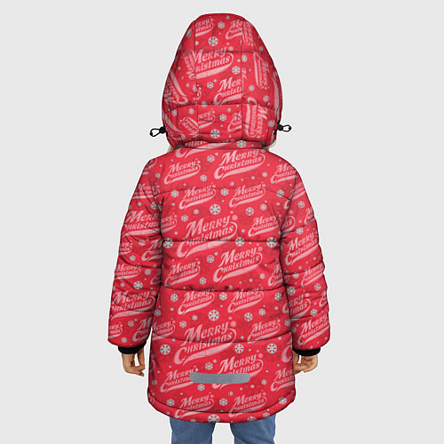 Зимняя куртка для девочки Merry Christmas рождество / 3D-Красный – фото 4