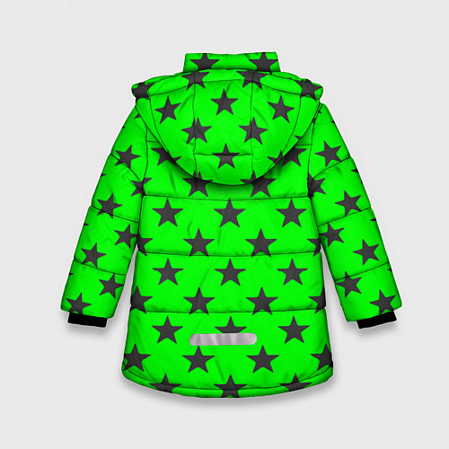 Зимняя куртка для девочки Звездный фон зеленый / 3D-Светло-серый – фото 2
