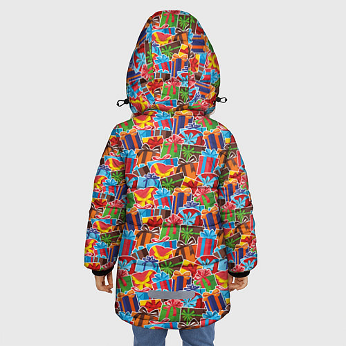 Зимняя куртка для девочки Подарки на Праздник / 3D-Черный – фото 4