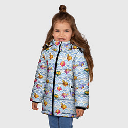 Куртка зимняя для девочки Праздничные Игрушки, цвет: 3D-черный — фото 2