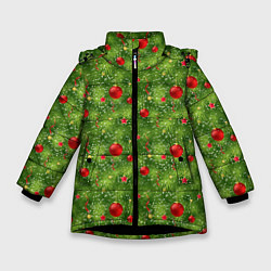 Куртка зимняя для девочки Зелёная Ёлка, цвет: 3D-черный