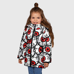 Куртка зимняя для девочки HALLOWEEN EYES ХЕЛЛОУИН ГЛАЗА, цвет: 3D-черный — фото 2