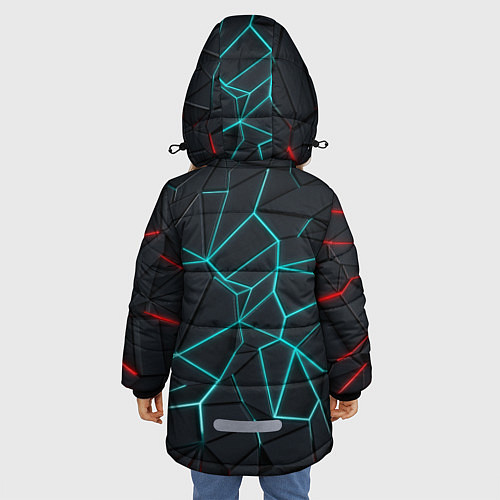 Зимняя куртка для девочки Геометрический фон / 3D-Черный – фото 4