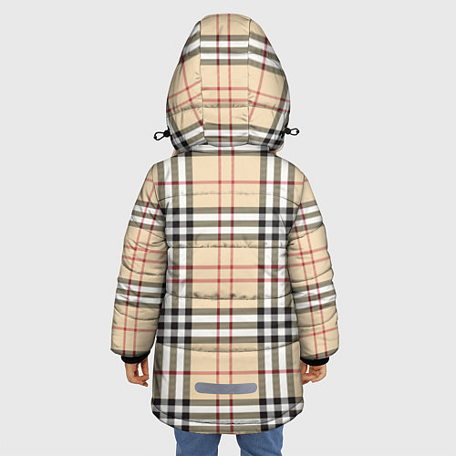 Зимняя куртка для девочки Клетчатый принт в стиле Burberry / 3D-Красный – фото 4