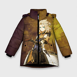 Куртка зимняя для девочки Genshin Impact - Geo Albedo, цвет: 3D-черный