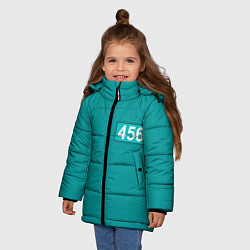 Куртка зимняя для девочки Игра в кальмара 456, цвет: 3D-светло-серый — фото 2