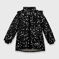 Куртка зимняя для девочки ЧБ мозаика, цвет: 3D-светло-серый